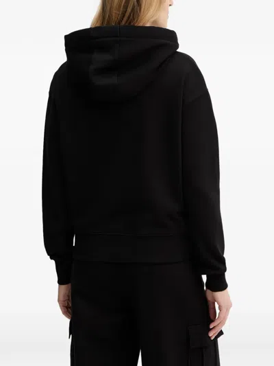 Patrizia Pepe Hooded Graphic Sweatshirt In Black