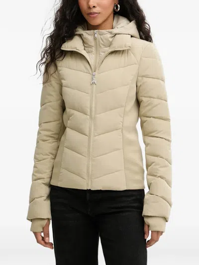 Patrizia Pepe Hooded Padded Jacket In Gold