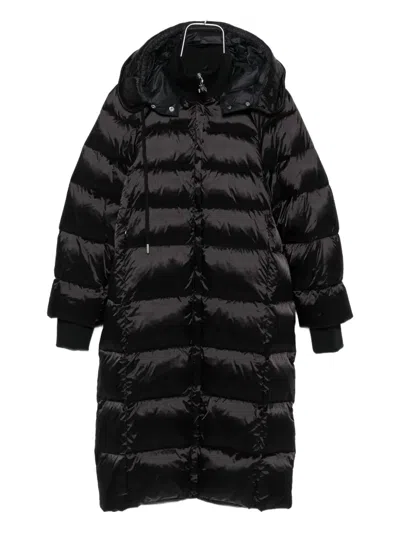 Patrizia Pepe Hooded Puffer Coat In Black