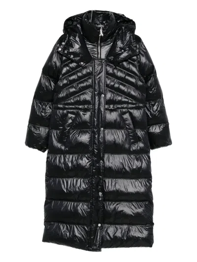 Patrizia Pepe Hooded Puffer Jacket In Black