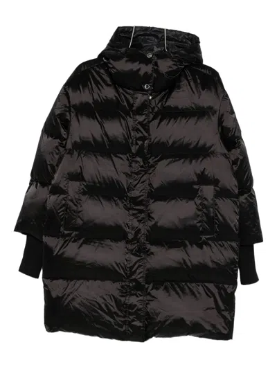 Patrizia Pepe Hooded Puffer Jacket In Brown