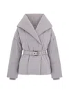 Patrizia Pepe Short Padded Jacket With Wide Shawl Collar In Multi