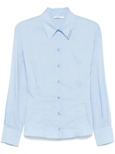 Patrizia Pepe Hoop-detail Shirt In Blue