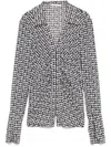 Shop Patrizia Pepe Houndstooth Blouse In Black