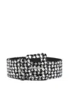 Patrizia Pepe Houndstooth-pattern Belt In Black