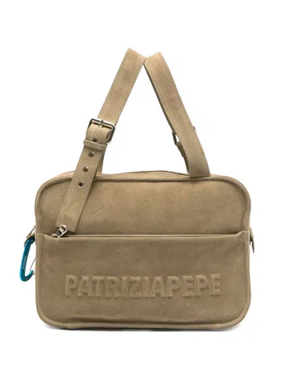 Patrizia Pepe (im)perfection Embossed Suede Tote Bag In Green