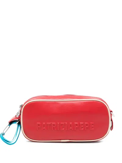 Patrizia Pepe (im)perfection Embossed-logo Shoulder Bag In Red