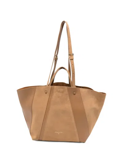 Patrizia Pepe (in)complete Panelled-suede Shoulder Bag In Brown