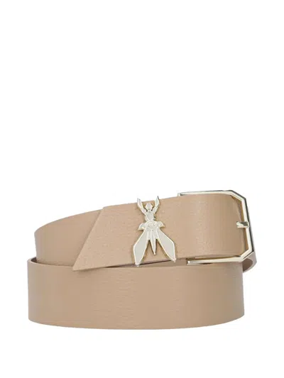 Patrizia Pepe Insect-buckle Leather Belt In Brown