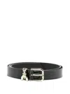 Patrizia Pepe Insect-buckle Patent Leather Belt In Black