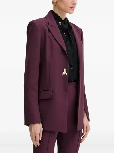 Patrizia Pepe Insect-embellished Blazer In Purple