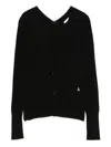 Patrizia Pepe Insect-embellished Button Cardigan In Black