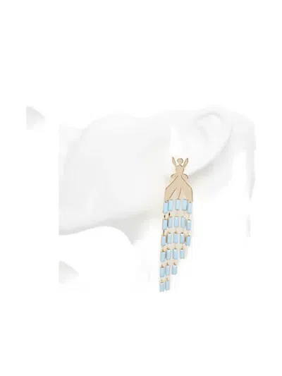 Patrizia Pepe Insect-shaped Beaded Earrings In Gold