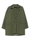 Patrizia Pepe Integrated-vest Wool Coat In Green