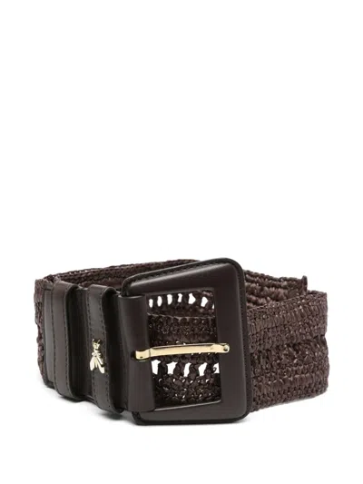 Patrizia Pepe Interwoven Belt In Brown
