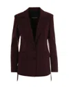 Patrizia Pepe Purple And Red Checkered Flowing Blazer In Burgundy