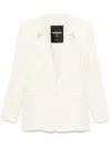 Patrizia Pepe Single-breasted Long Sleeve Suit Jacket In White
