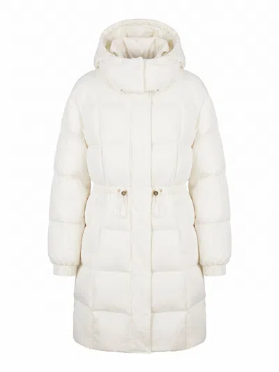 Patrizia Pepe Quilted Hooded Jacket In White