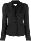 Patrizia Pepe Single-breasted Tailored Jacket With Bow Detail In Black