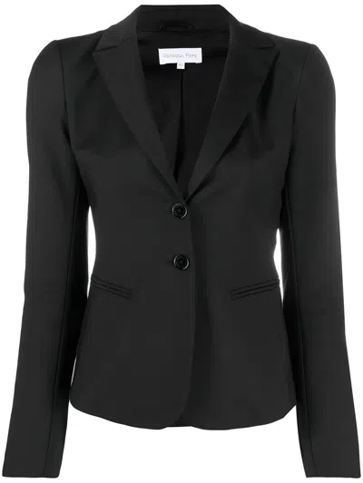 Patrizia Pepe Single-breasted Tailored Jacket With Bow Detail In Black