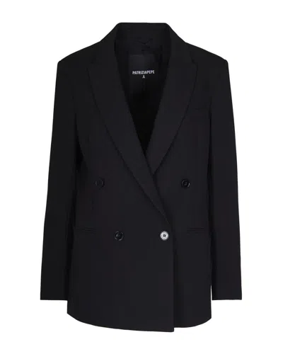 Patrizia Pepe Blazer Oversize Nero In Black