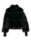 Patrizia Pepe Cappotto Fluffy Corto Nero In Black