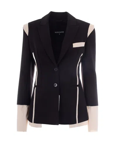 Patrizia Pepe Elegant Mini Jacket For Women In Black