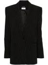 Patrizia Pepe Pinstripe Single-breasted Blazer In Black  