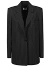 Patrizia Pepe Pinstripe Single-breasted Blazer In Black