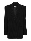 Patrizia Pepe Pinstripe Single-breasted Blazer In Black