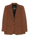Patrizia Pepe Two-button Notched-lapel Blazer In Brown