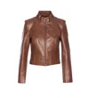 Patrizia Pepe Brown Biker Jacket In Brown