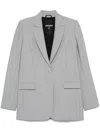 Patrizia Pepe Tailored Blazer With Classic Lapel In Gray