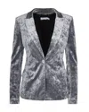 Patrizia Pepe Essential Mystery Gray Single-breasted Blazer In Gray