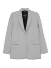 Patrizia Pepe Tailored Blazer With Classic Lapel In Grey