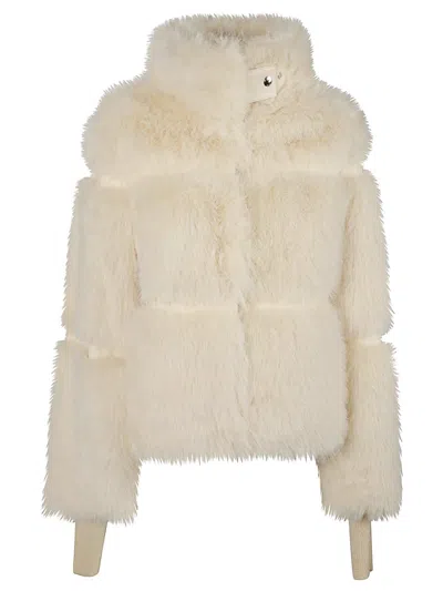 Patrizia Pepe Faux-fur Jacket In Neutral