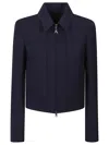 Patrizia Pepe Cropped Jacket In Navy