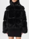 Patrizia Pepe Fur Coat  Woman Color Black In Black
