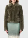 Patrizia Pepe Fur Coat  Woman Color Military In Green