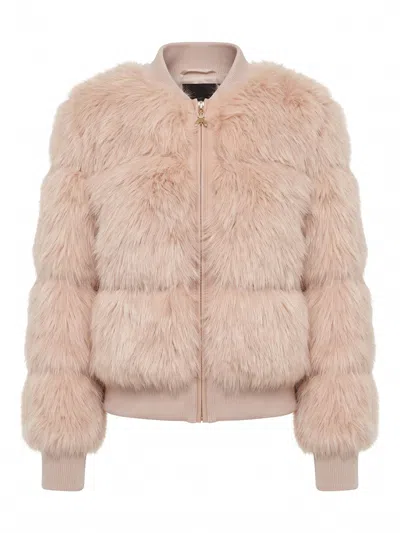Patrizia Pepe Faux-fur Bomber Jacket In Pink