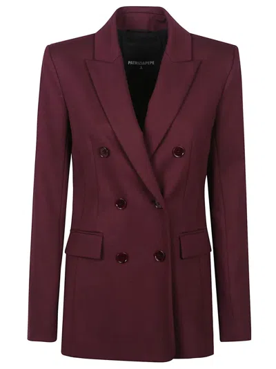 Patrizia Pepe Double Breasted Jacket In Purple
