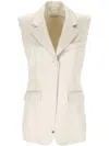 Patrizia Pepe Ivory Sleeveless Jacket