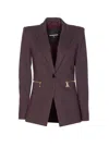 Patrizia Pepe Zipped Plaid Blazer In Brown