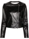 Patrizia Pepe Asymmetric Zip Jacket In Black