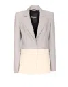 Patrizia Pepe Color Block Jacket In Grey