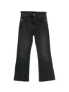 Patrizia Pepe Cotton Flared Denim Jeans In Black