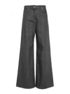 Patrizia Pepe Wide-leg-jeans Mit Kristallen In Dark Wash