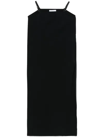 Patrizia Pepe Jersey Midi Skirt In Black