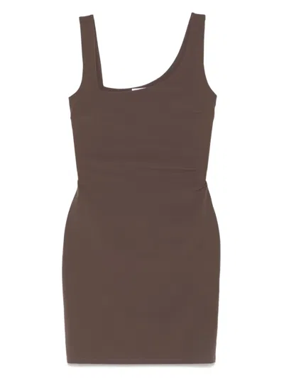 Patrizia Pepe Jersey Mini Dress In Brown