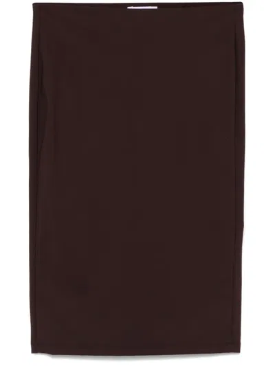 Patrizia Pepe Jersey Mini Skirt In Brown